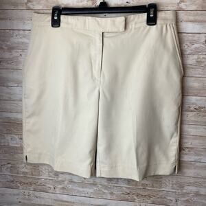 Coral Bay Golf Shorts Women’s Tan Flat Front Size 12 Swing Stretch